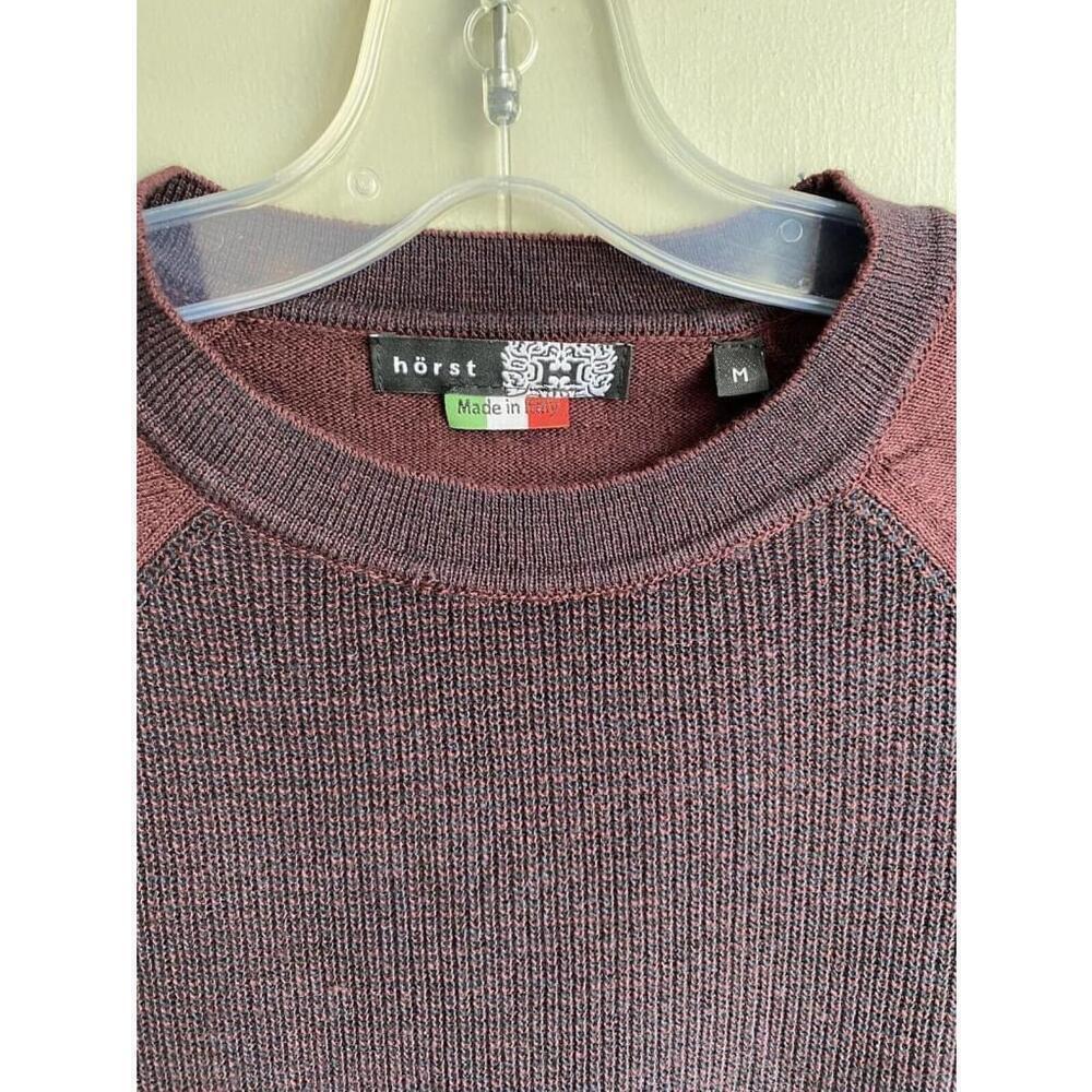 Horst Maroon Knit Mens M Medium Made in Italy Pullover Sweater op - Picture 5 of 7
